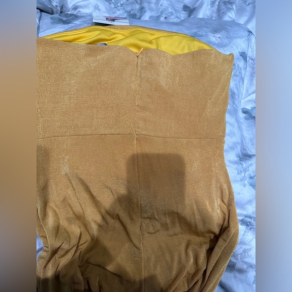 Naked wardrobe yellow mustard stretchy jumpsuit in size large - Picture 4 of 4